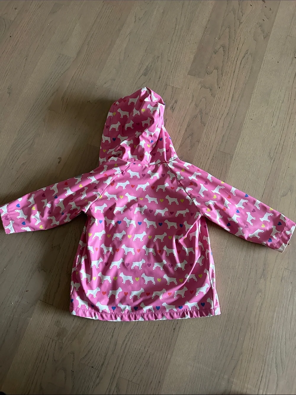 Hatley Pink Dog & Heart Hooded Raincoat